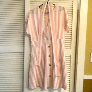 Pink and white stripes dress. Worn once.